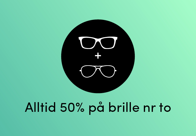 Alltid 50% på brille nr to